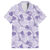 Anthurium Pikake Ti Leaf Palaka Hawaiian Shirt Purple Version LT01 Purple - Polynesian Pride