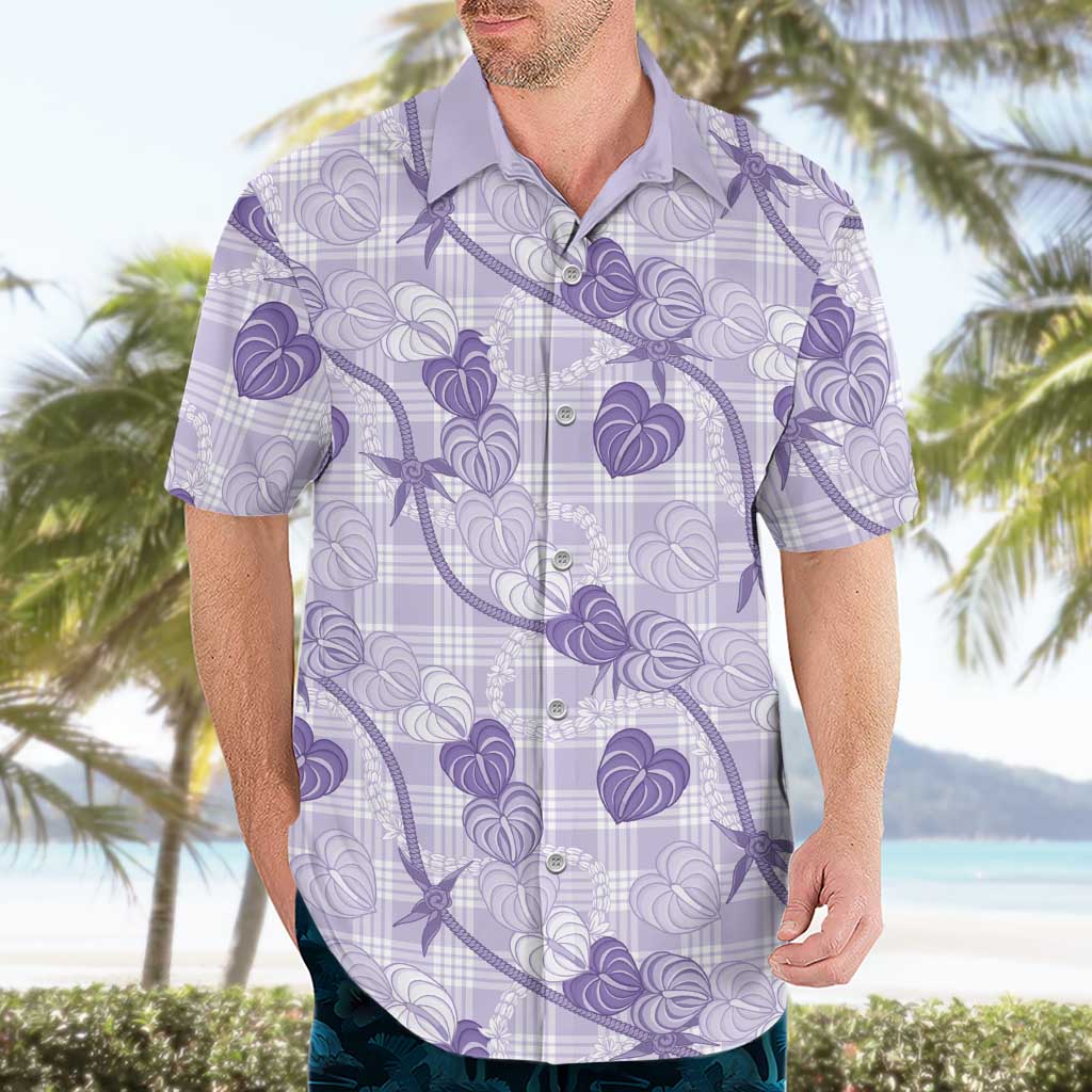 Anthurium Pikake Ti Leaf Palaka Hawaiian Shirt Purple Version LT01 - Polynesian Pride