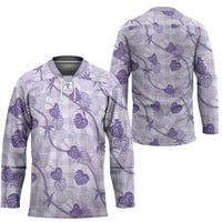 Anthurium Pikake Ti Leaf Palaka Hockey Jersey Purple Version LT01 - Polynesian Pride
