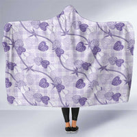 Anthurium Pikake Ti Leaf Palaka Hooded Blanket Purple Version