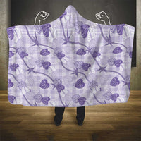 Anthurium Pikake Ti Leaf Palaka Hooded Blanket Purple Version