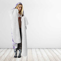Anthurium Pikake Ti Leaf Palaka Hooded Blanket Purple Version