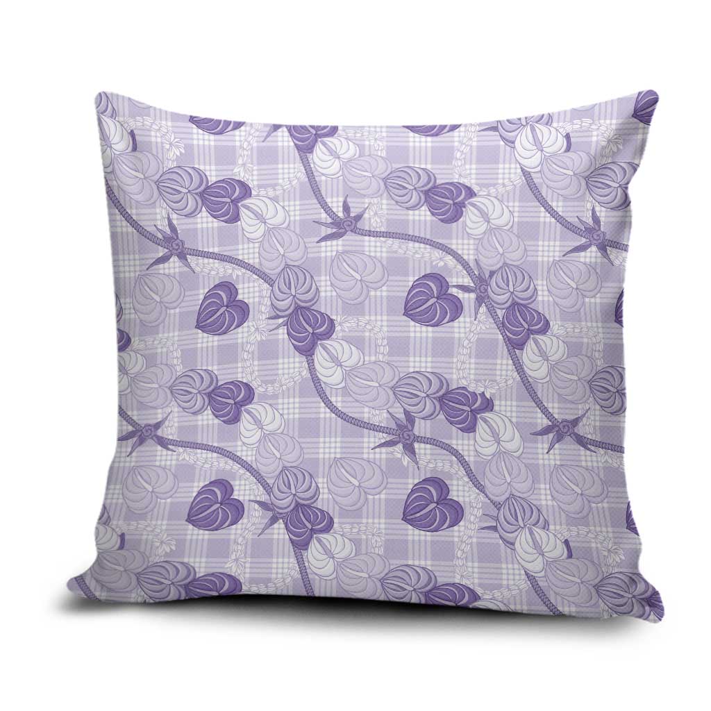Anthurium Pikake Ti Leaf Palaka Pillow Cover Purple Version