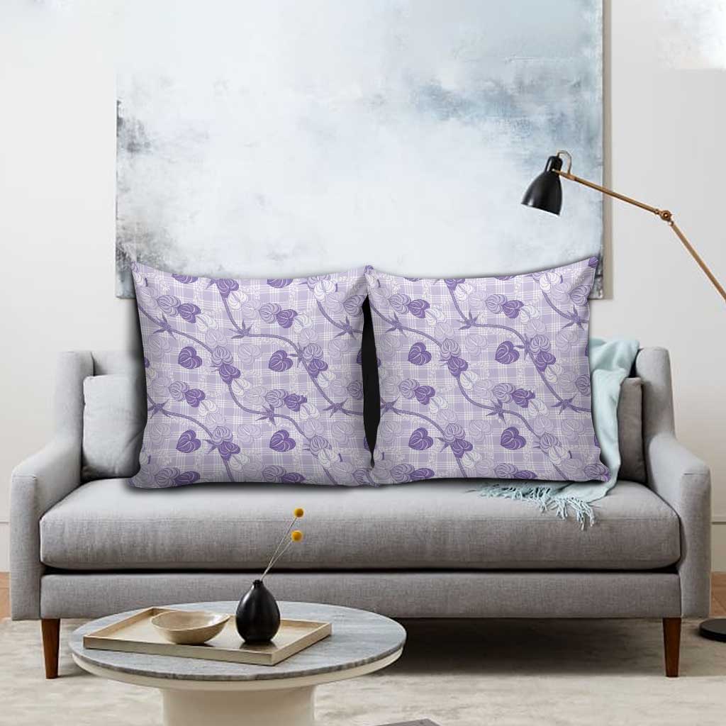 Anthurium Pikake Ti Leaf Palaka Pillow Cover Purple Version