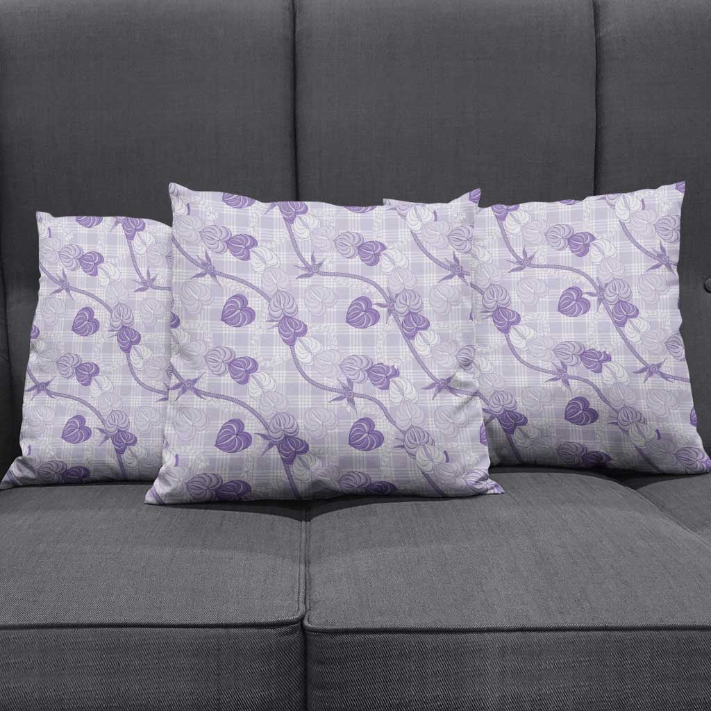 Anthurium Pikake Ti Leaf Palaka Pillow Cover Purple Version