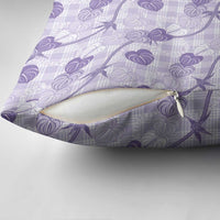 Anthurium Pikake Ti Leaf Palaka Pillow Cover Purple Version