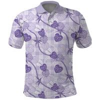 Anthurium Pikake Ti Leaf Palaka Polo Shirt Purple Version