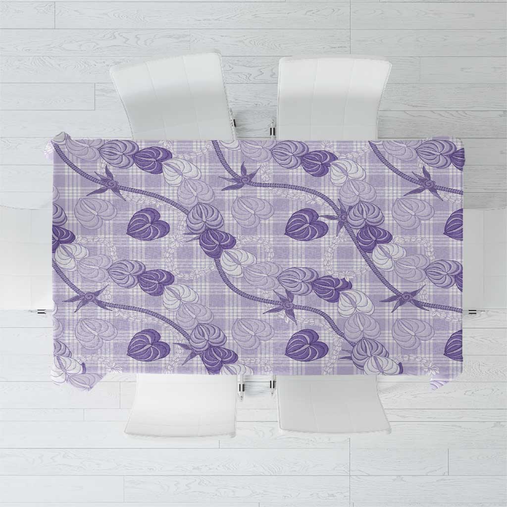 Anthurium Pikake Ti Leaf Palaka Tablecloth Purple Version