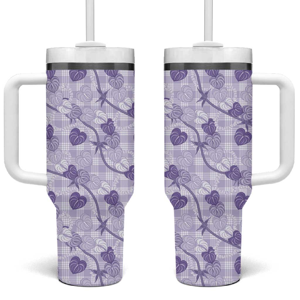 Anthurium Pikake Ti Leaf Palaka Tumbler With Handle Purple Version