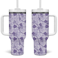 Anthurium Pikake Ti Leaf Palaka Tumbler With Handle Purple Version