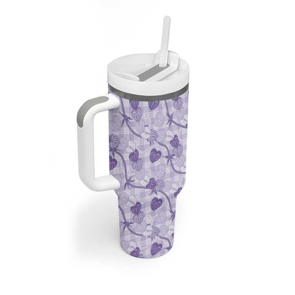 Anthurium Pikake Ti Leaf Palaka Tumbler With Handle Purple Version
