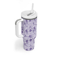 Anthurium Pikake Ti Leaf Palaka Tumbler With Handle Purple Version