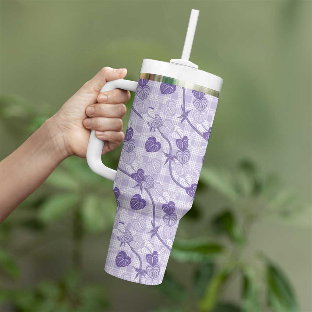 Anthurium Pikake Ti Leaf Palaka Tumbler With Handle Purple Version