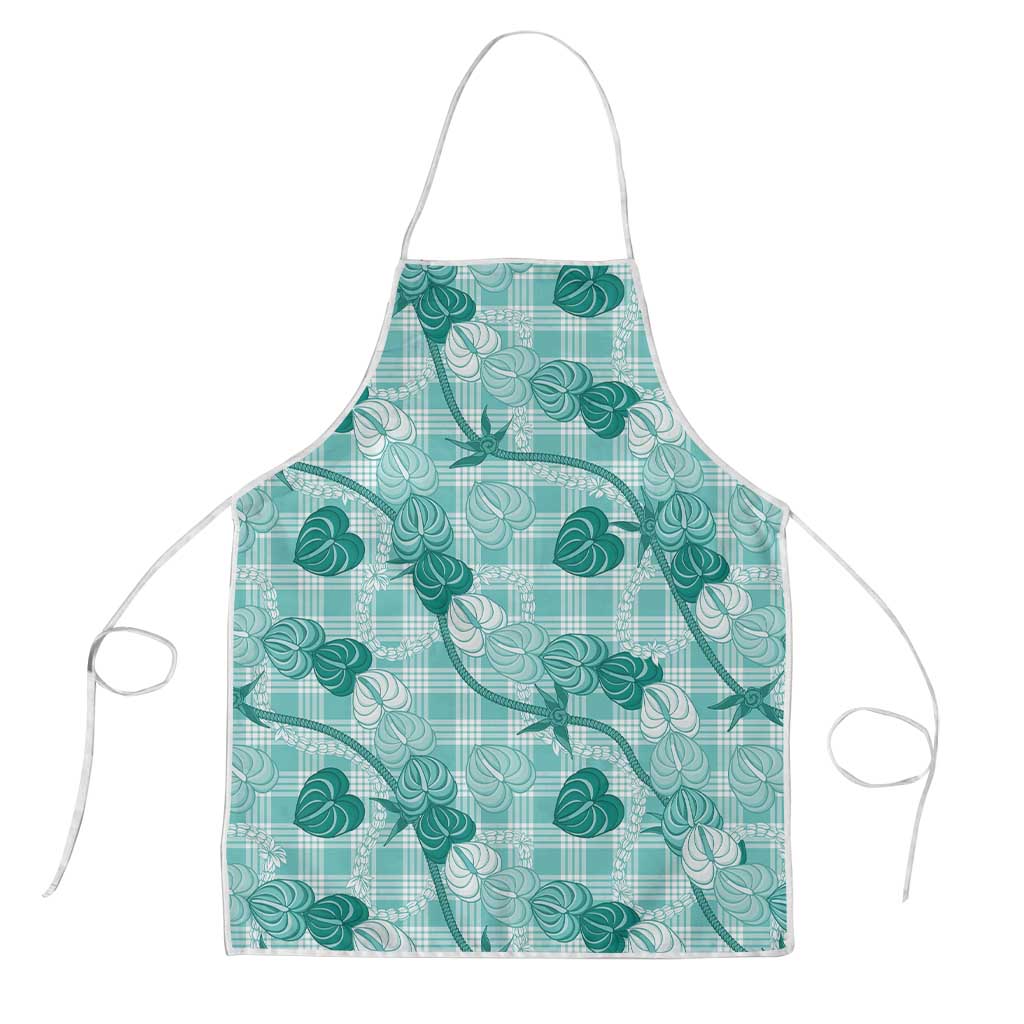Anthurium Pikake Ti Leaf Palaka Apron Turquoise Version
