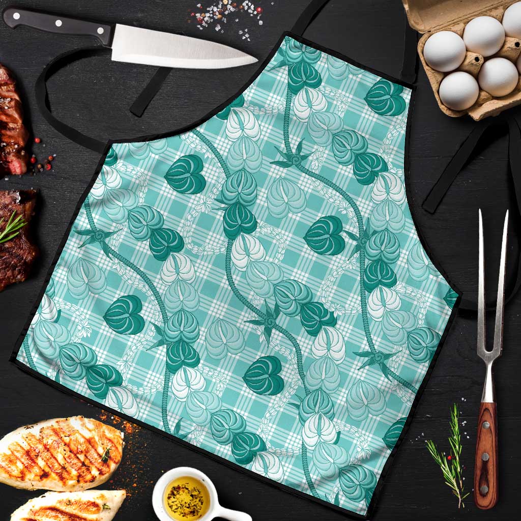 Anthurium Pikake Ti Leaf Palaka Apron Turquoise Version