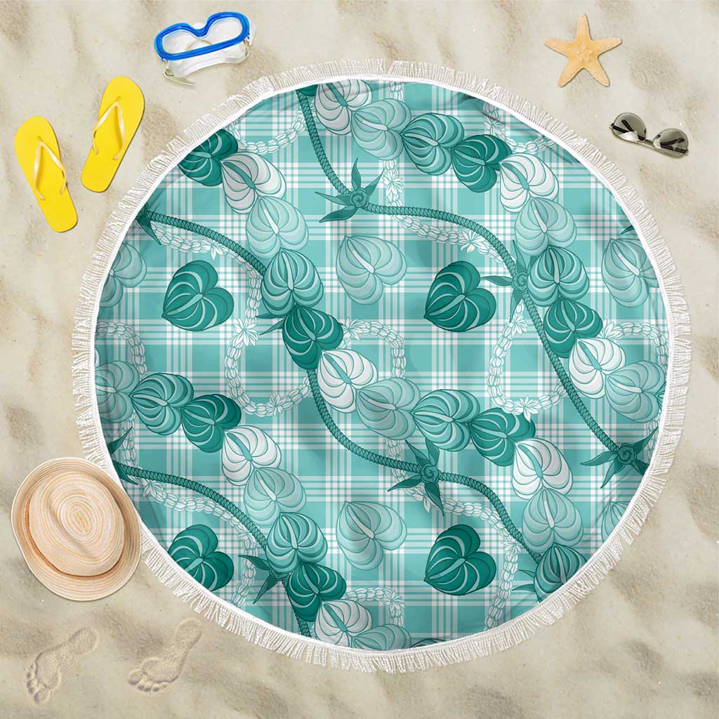 Anthurium Pikake Ti Leaf Palaka Beach Blanket Turquoise Version