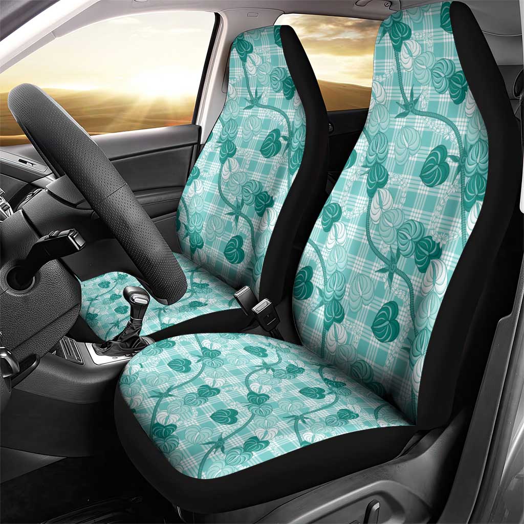 Anthurium Pikake Ti Leaf Palaka Car Seat Cover Turquoise Version