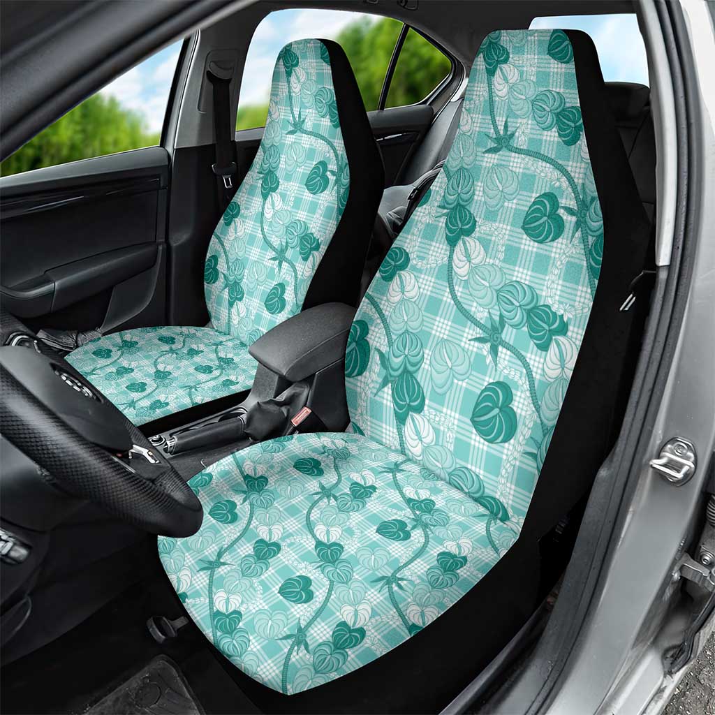 Anthurium Pikake Ti Leaf Palaka Car Seat Cover Turquoise Version