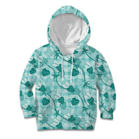 Anthurium Pikake Ti Leaf Palaka Kid Hoodie Turquoise Version