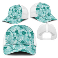 Anthurium Pikake Ti Leaf Palaka Mesh Trucker Cap Turquoise Version