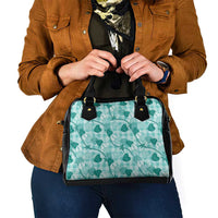 Anthurium Pikake Ti Leaf Palaka Shoulder Handbag Turquoise Version LT01 - Polynesian Pride