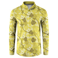 Anthurium Pikake Ti Leaf Palaka Button Sweatshirt Yellow Version
