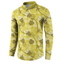 Anthurium Pikake Ti Leaf Palaka Button Sweatshirt Yellow Version