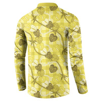 Anthurium Pikake Ti Leaf Palaka Button Sweatshirt Yellow Version