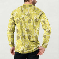 Anthurium Pikake Ti Leaf Palaka Button Sweatshirt Yellow Version
