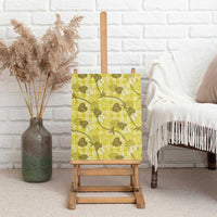 Anthurium Pikake Ti Leaf Palaka Canvas Wall Art Yellow Version LT01 - Polynesian Pride
