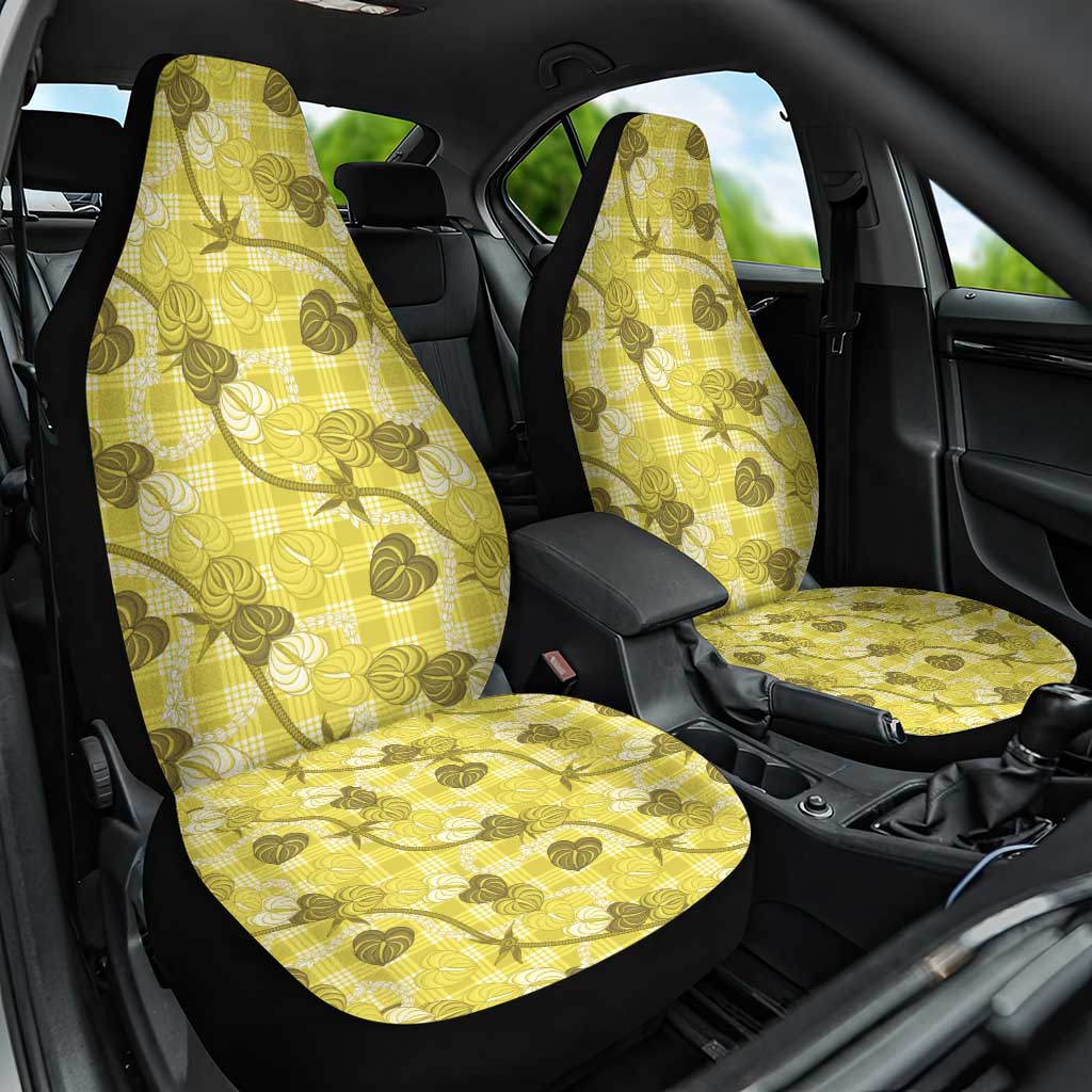 Anthurium Pikake Ti Leaf Palaka Car Seat Cover Yellow Version