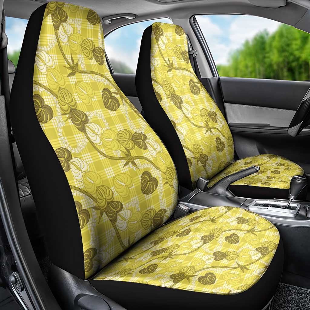 Anthurium Pikake Ti Leaf Palaka Car Seat Cover Yellow Version