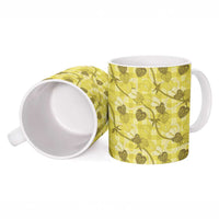 Anthurium Pikake Ti Leaf Palaka Ceramic Mug Yellow Version LT01 - Polynesian Pride