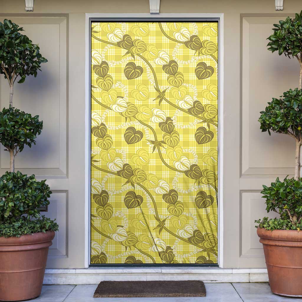 Anthurium Pikake Ti Leaf Palaka Door Cover Yellow Version