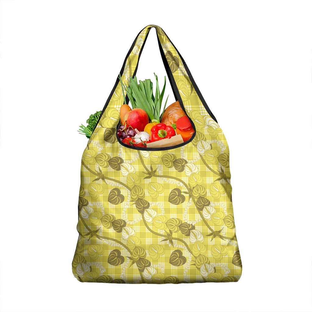 Anthurium Pikake Ti Leaf Palaka Grocery Bag Yellow Version