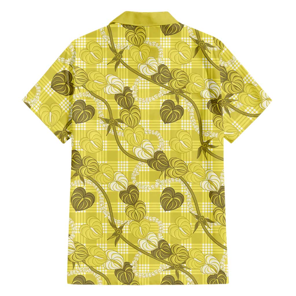 Anthurium Pikake Ti Leaf Palaka Hawaiian Shirt Yellow Version