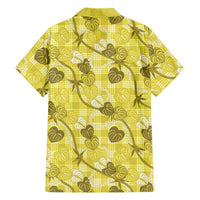 Anthurium Pikake Ti Leaf Palaka Hawaiian Shirt Yellow Version
