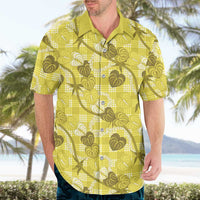 Anthurium Pikake Ti Leaf Palaka Hawaiian Shirt Yellow Version