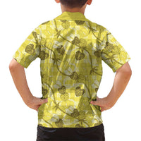 Anthurium Pikake Ti Leaf Palaka Hawaiian Shirt Yellow Version
