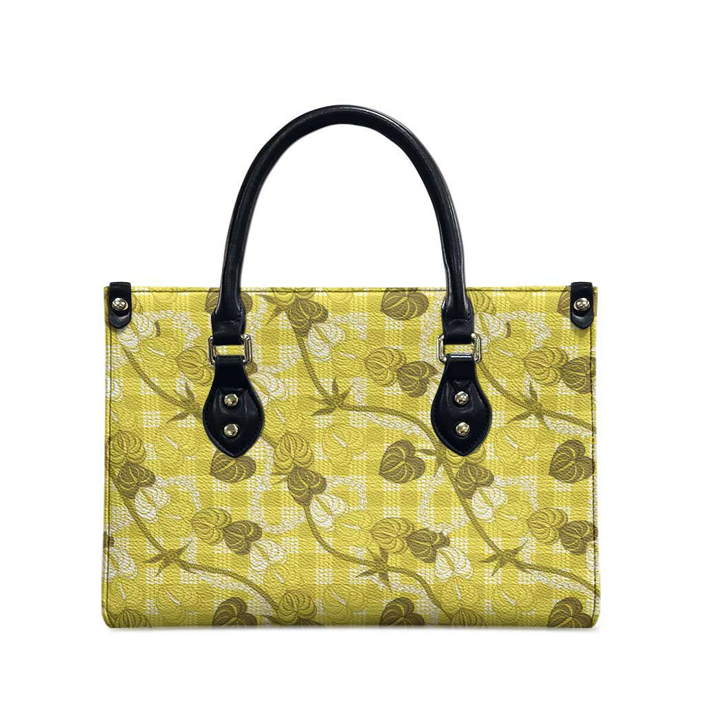 Anthurium Pikake Ti Leaf Palaka Leather Bag Yellow Version