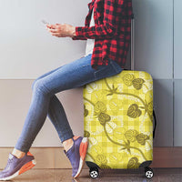 Anthurium Pikake Ti Leaf Palaka Luggage Cover Yellow Version LT01 - Polynesian Pride