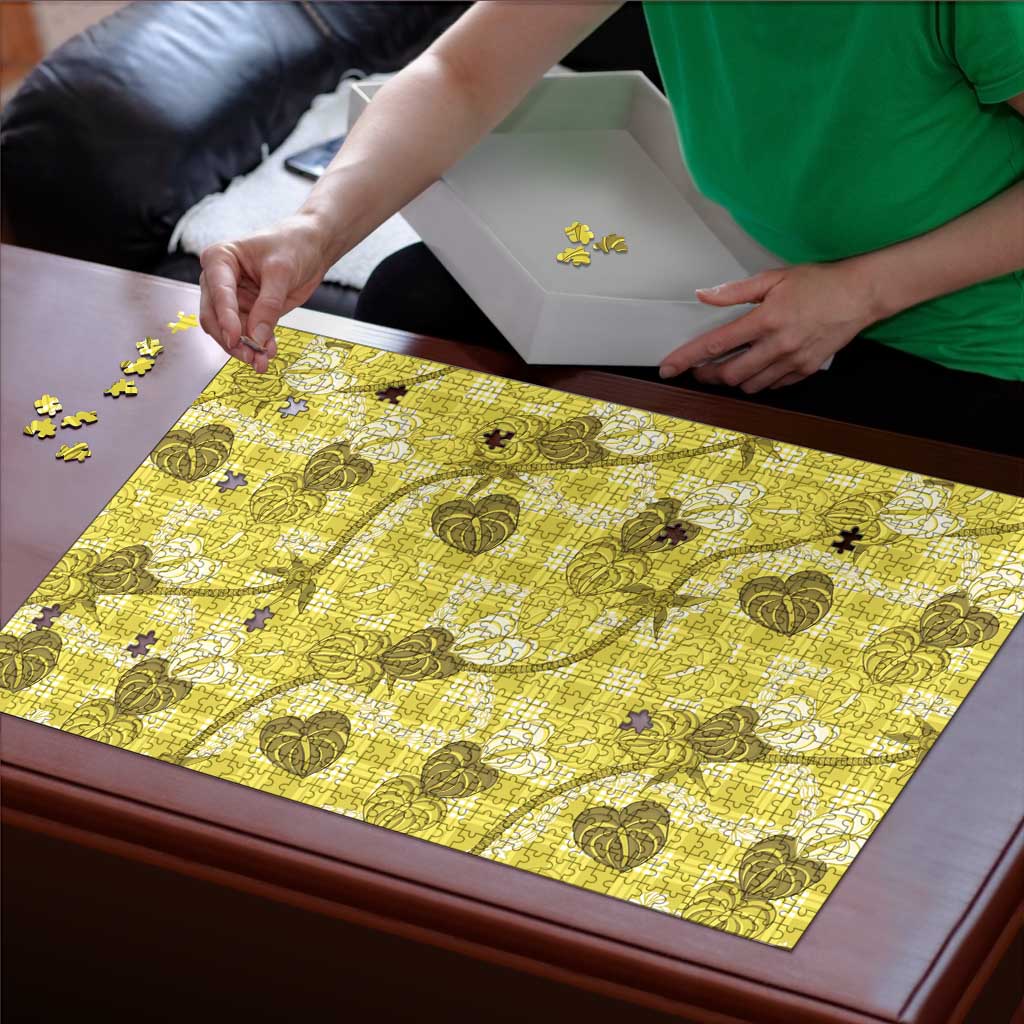 Anthurium Pikake Ti Leaf Palaka Puzzle Yellow Version LT01 - Polynesian Pride