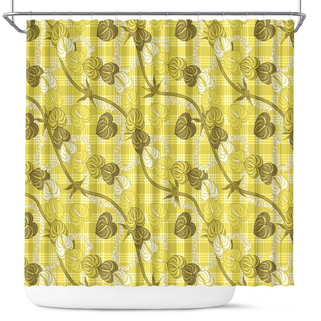 Anthurium Pikake Ti Leaf Palaka Shower Curtain Yellow Version