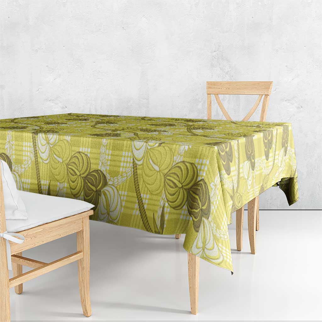 Anthurium Pikake Ti Leaf Palaka Tablecloth Yellow Version