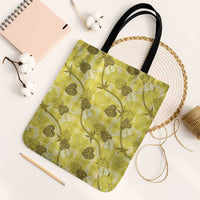 Anthurium Pikake Ti Leaf Palaka Tote Bag Yellow Version