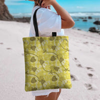 Anthurium Pikake Ti Leaf Palaka Tote Bag Yellow Version