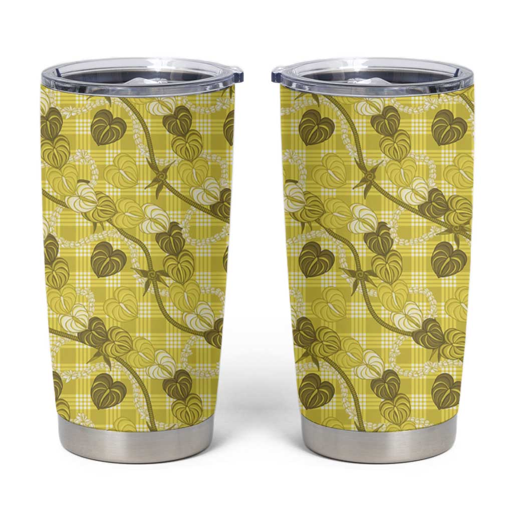Anthurium Pikake Ti Leaf Palaka Tumbler Cup Yellow Version
