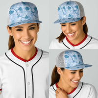 Anthurium Pikake Ti Leaf Palaka Baseball Net Cap Blue Version LT01 - Polynesian Pride