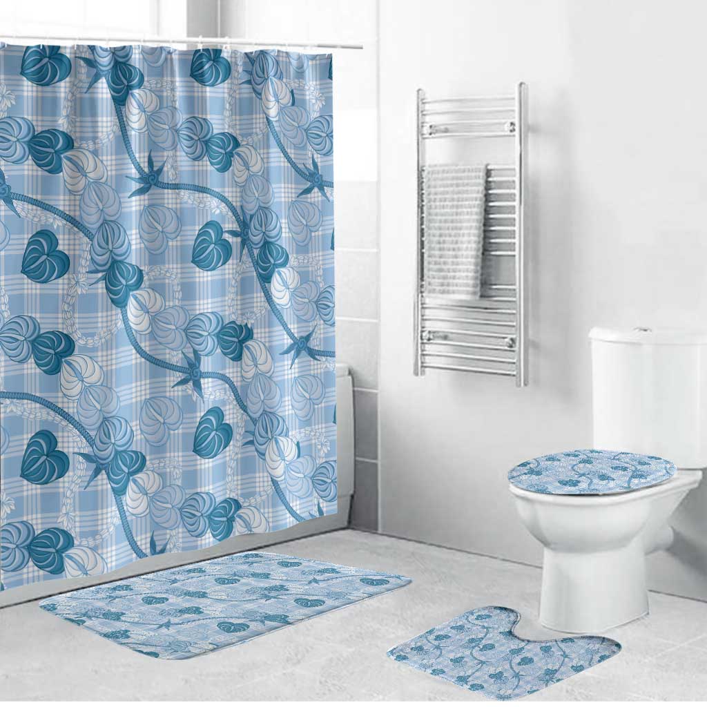 Anthurium Pikake Ti Leaf Palaka Bathroom Set Blue Version