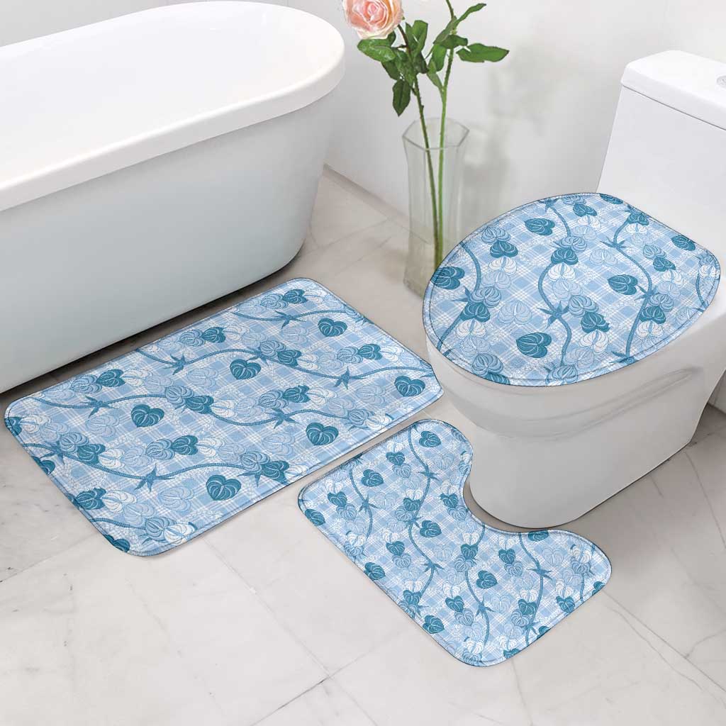 Anthurium Pikake Ti Leaf Palaka Bathroom Set Blue Version